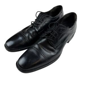 Johnston & Murphy Black Leather Cap Toe Oxford Mens 11M